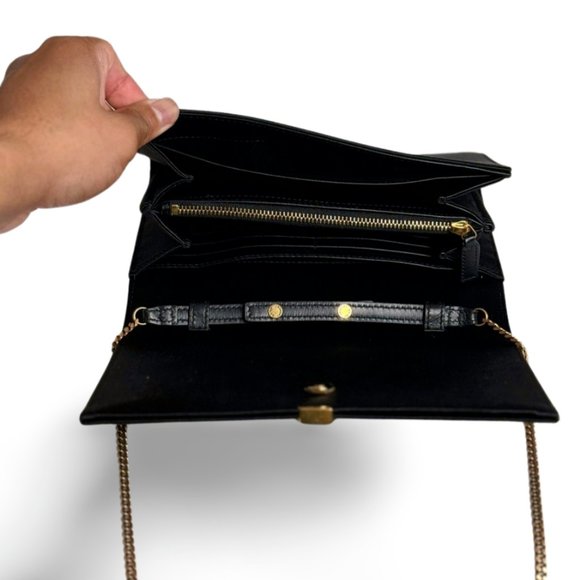 AUTHENTIC - YSL Le Monogramme Glossy Wallet on Crossbody Chain - Picture 12 of 13